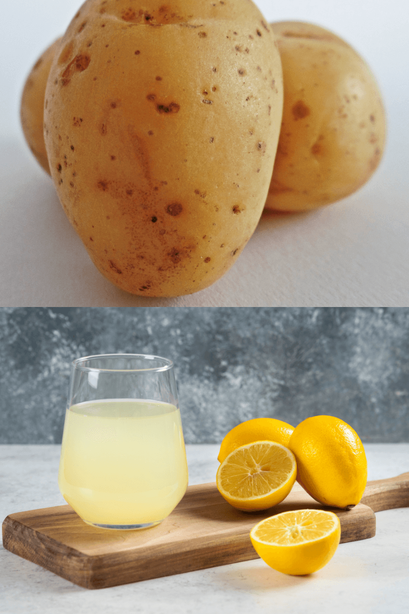 Natural toner made with potato juice and lemon to reduce dark spots and pigmentation | skincaresolutions.in