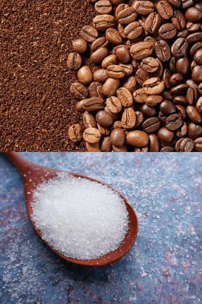 Coffee and sugar body polishing scrub for glowing skin at home