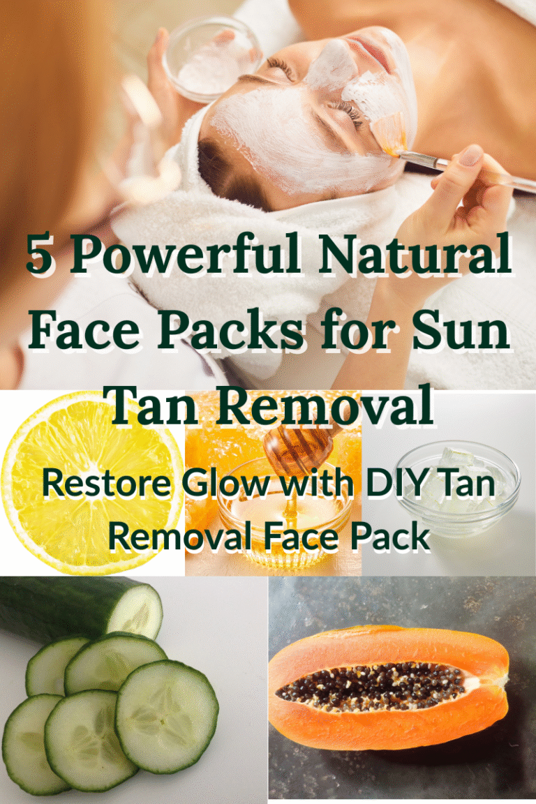 “Woman applying DIY Tan Removal Face Pack with natural ingredients for sun tan removal