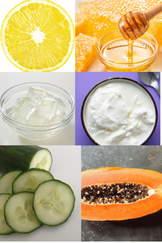 Natural ingredients for DIY Tan Removal Face Pack for sun tan removal