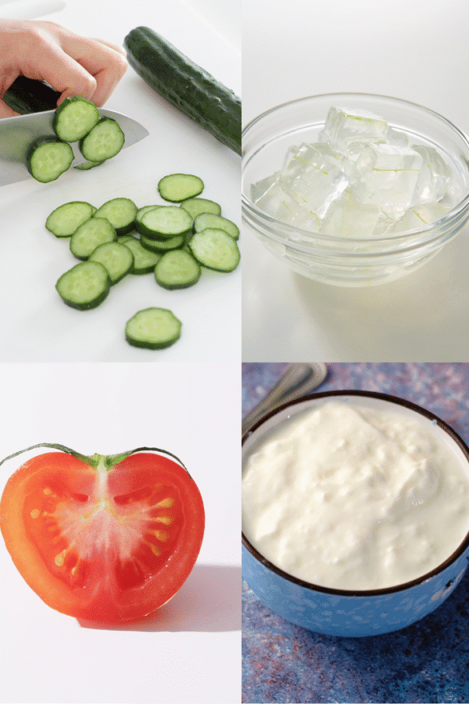 Summer and spring seasonal skincare DIY with aloe vera, cucumber, and tomato yogurt mask